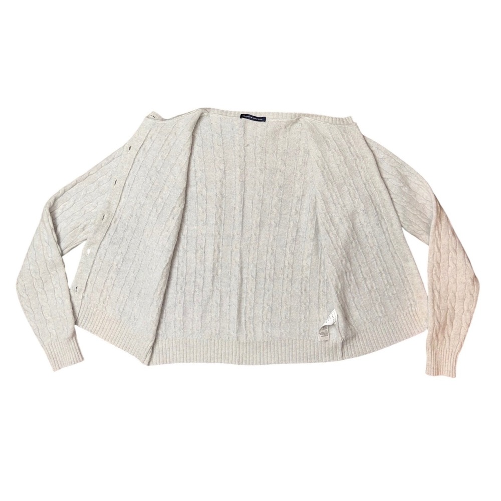 Brandy Melville Wool Blend Cable Knit Cardigan Sweater Gray Made‎ in Italy OS - Picture 3 of 12